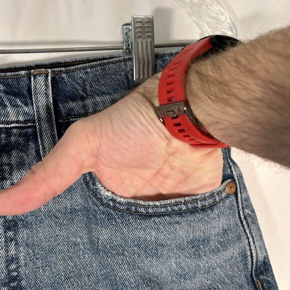 Madewell Cut Off Jean Shorts Women's 27 Medium Wash Denim High Rise Mid-Length - Picture 4 of 10